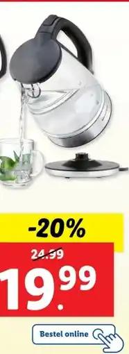 Lidl Glazen waterkoker aanbieding