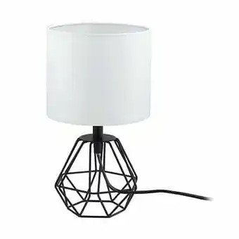 Leen Bakker EGLO tafellamp Carlton 2 - zwart/wit - Ø16 cm - Leen Bakker aanbieding