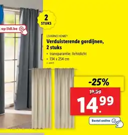Lidl Verduisterende gordijnen, 2 stuks aanbieding