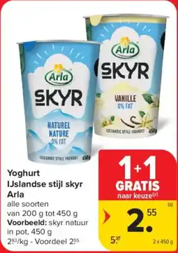 Carrefour Market Yoghurt IJslandse stijl skyr Arla aanbieding