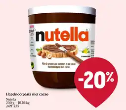 Delhaize Hazelnootpasta met cacao aanbieding