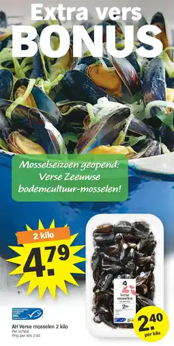 Albert Heijn AH Verse mosselen 2 kilo aanbieding