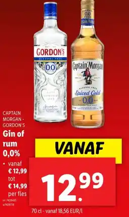 Lidl Gin of rum 0,0% aanbieding
