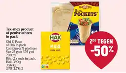 Delhaize Tex mex product of peulvruchten in pack aanbieding