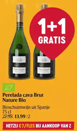 Delhaize Perelada cava Brut Nature Bio aanbieding