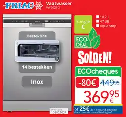 Eldi Friac Vaatwasser VW2021IX aanbieding