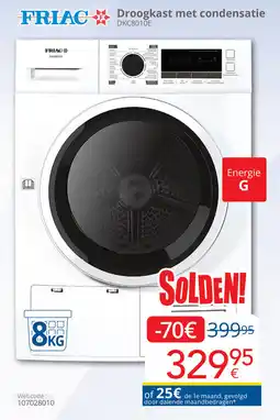Eldi Friac Droogkast met condensatie DKC8010E aanbieding