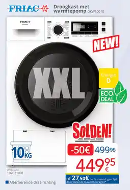 Eldi Friac Droogkast met warmtepomp DKW1001E aanbieding