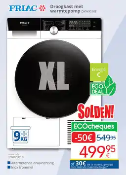 Eldi Friac Droogkast met warmtepomp DKW9010E aanbieding