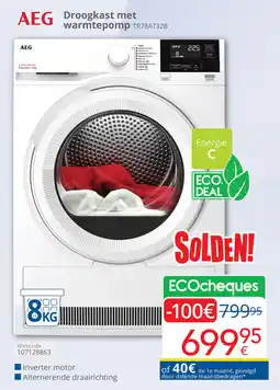 Eldi AEG Droogkast met warmtepomp TR78AT32B aanbieding