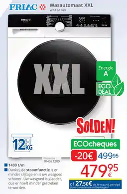 Eldi Friac Wasautomaat XXL WA12A140 aanbieding