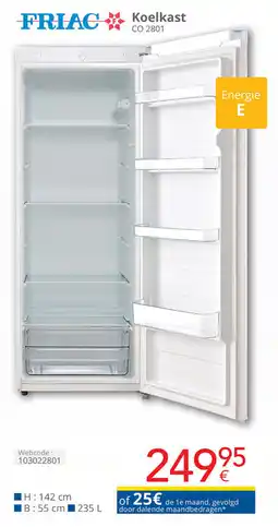 Eldi Friac Koelkast CO 2801 aanbieding