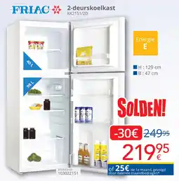 Eldi Friac 2 deurskoelkast KK2151/2D aanbieding