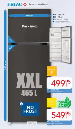 Eldi Friac 2 deurskoelkast aanbieding