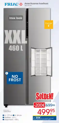 Eldi Friac Amerikaanse koelkast SBS70131X aanbieding