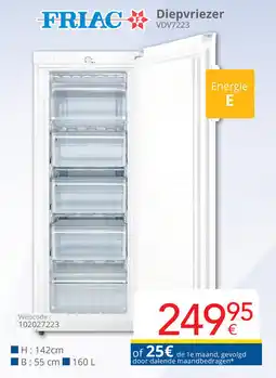 Eldi Friac Diepvriezer VDV7223 aanbieding