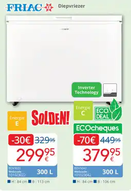 Eldi Friac Diepvriezer BDV3022 aanbieding