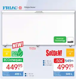 Eldi Friac Diepvriezer BDV5000D aanbieding