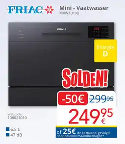 Eldi Friac Mini Vaatwasser MVW1010B aanbieding