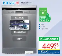 Eldi Friac Vaatwasser VW34201XL aanbieding