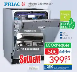 Eldi Friac Inbouw vaatwasser FIVW3001L aanbieding