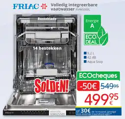 Eldi Friac Volledig integreerbare vaatwasser FIVW5500L aanbieding