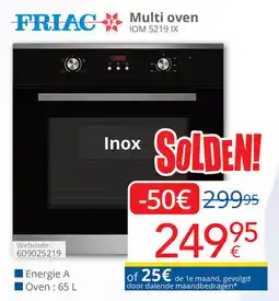 Eldi Friac Multi oven IOM 5219 IX aanbieding