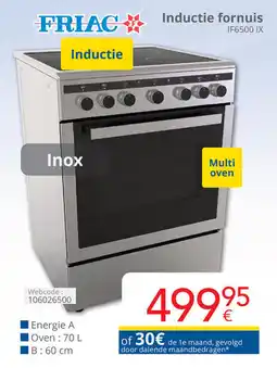 Eldi Friac Inductie fornuis IF6500 IX aanbieding