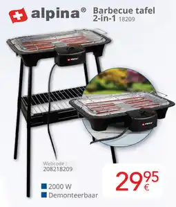 Eldi Alpina Barbecue tafel 2 in 1 18209 aanbieding