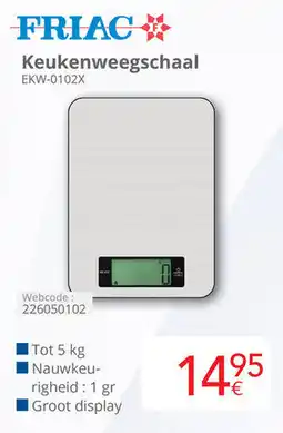 Eldi Friac Keukenweegschaal EKW-0102X aanbieding