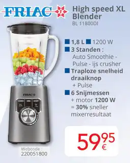 Eldi Friac High speed XL Blender BL 11800DI aanbieding