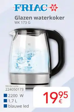 Eldi Friac Glazen waterkoker WK 173 G aanbieding