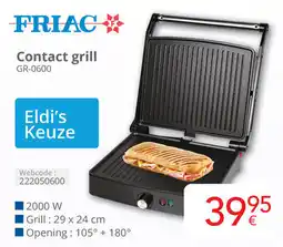Eldi Friac Contact grill GR-0600 aanbieding