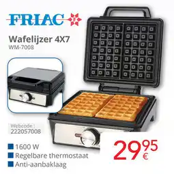 Eldi Friac Wafelijzer 4X7 WM-7008 aanbieding