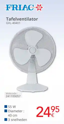Eldi Friac Tafelventilator GVL-40401 aanbieding