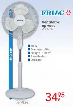 Eldi Friac Ventilator op voet SVL-40402 aanbieding
