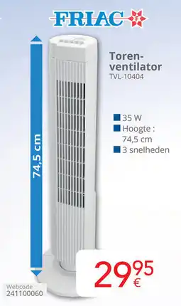 Eldi Friac Torenventilator TVL-10404 aanbieding