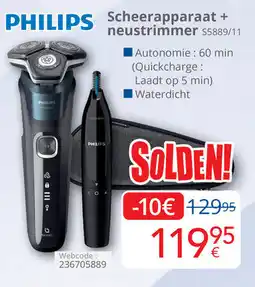 Eldi Philips Scheerapparaat + neustrimmer S5889/11 aanbieding