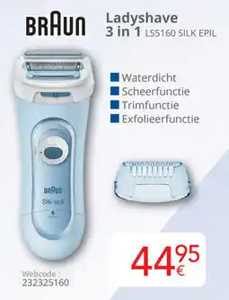 Eldi Braun Ladyshave 3 in 1 LS5160 SILK EPIL aanbieding