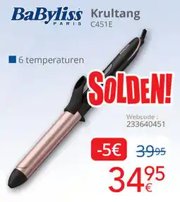 Eldi BaByliss Krultang C451E aanbieding