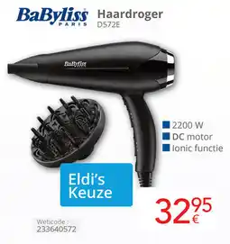 Eldi BaByliss Haardroger D572E aanbieding