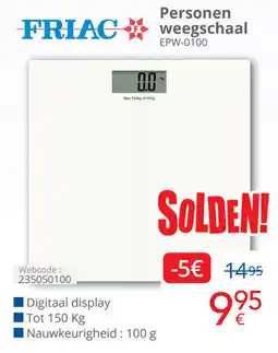 Eldi Friac Personen weegschaal EPW-0100 aanbieding