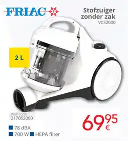 Eldi Friac Stofzuiger zonder zak VCS2000 aanbieding