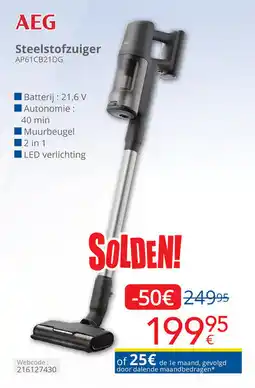 Eldi AEG Steelstofzuiger Muurbeugel aanbieding