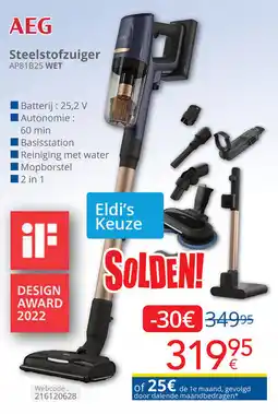 Eldi AEG Steelstofzuiger AP81B25 WET aanbieding