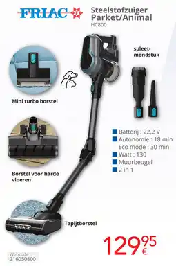 Eldi Friac Steelstofzuiger Parket / Animal HC800 aanbieding