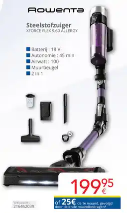 Eldi Rowenta Steelstofzuiger Xforce Flex 9.60 Allergy aanbieding