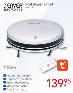 Eldi Denver Stofzuiger robot RVC-110 aanbieding