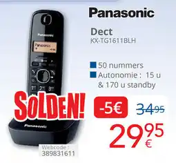 Eldi Panasonic Dect KX-TG1611BLH aanbieding