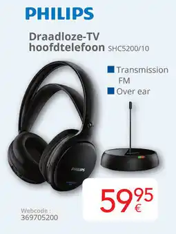 Eldi Philips Draadloze-TV hoofdtelefoon SHC5200/10 aanbieding